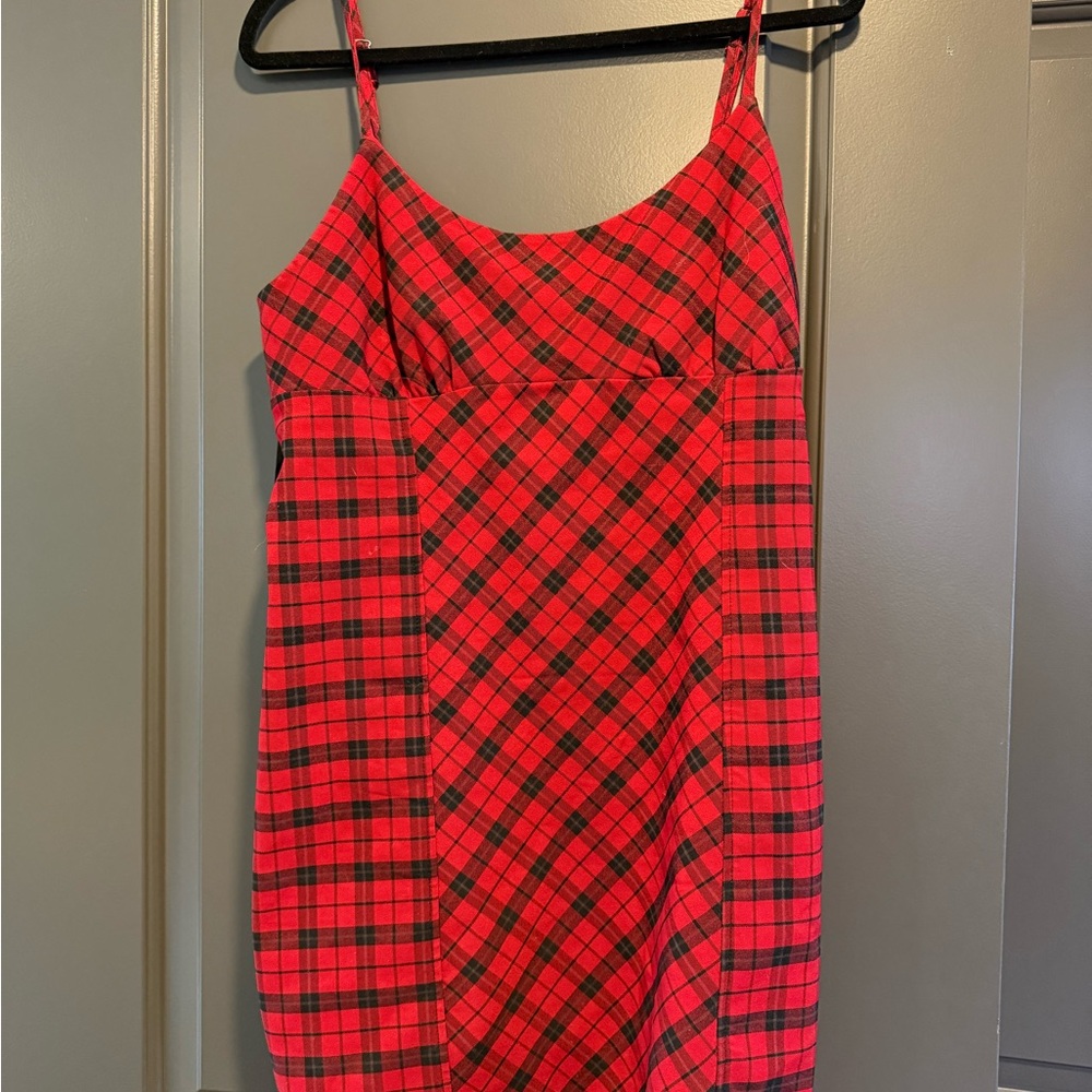 Wild Fable Red Plaid Sleeveless Dress